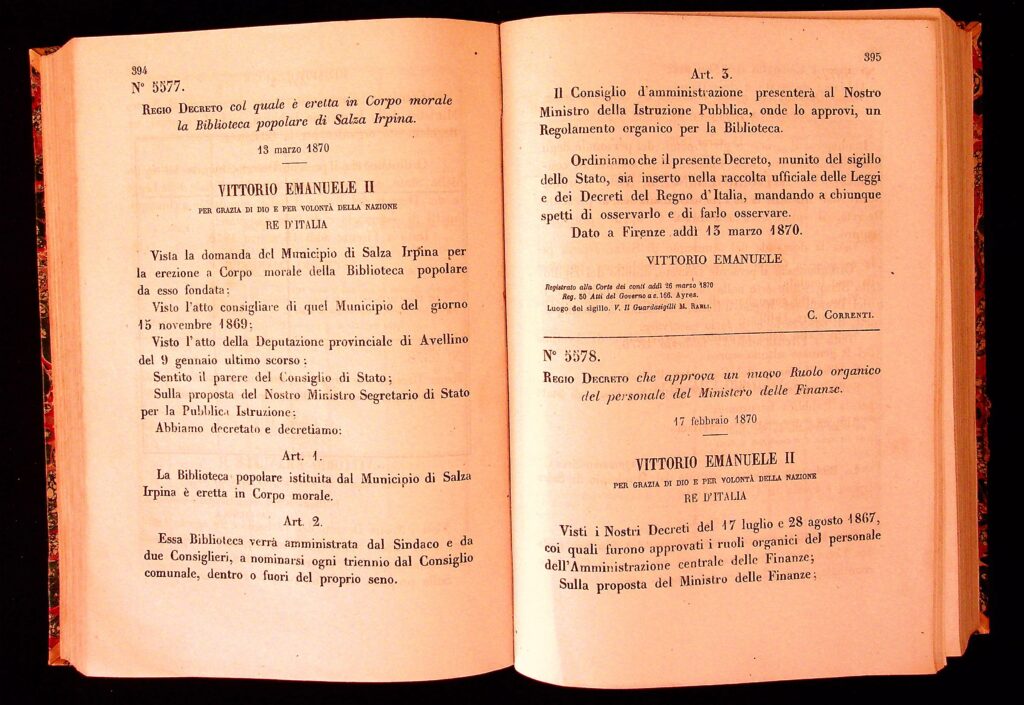 Book Cover: Fondazione biblioteca "Alessandro Manzoni". Regio decreto 13 Marzo 1870