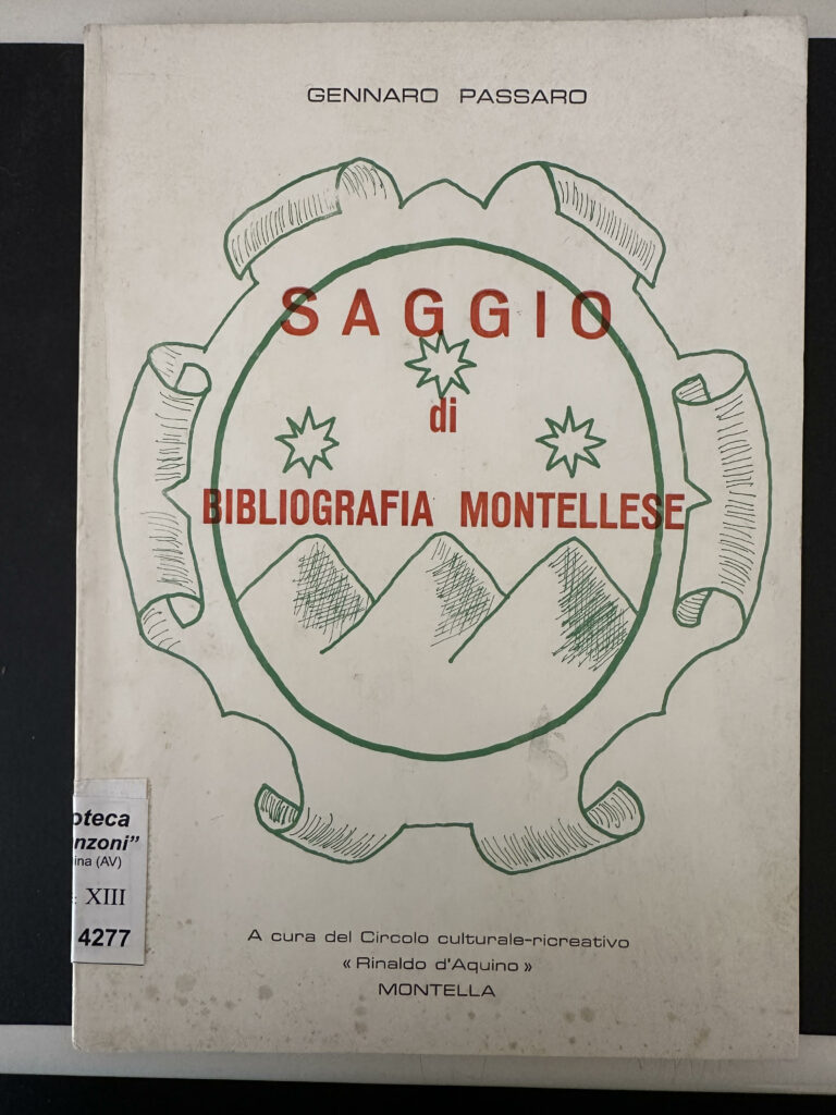 Book Cover: Saggio di bibliografia montellese