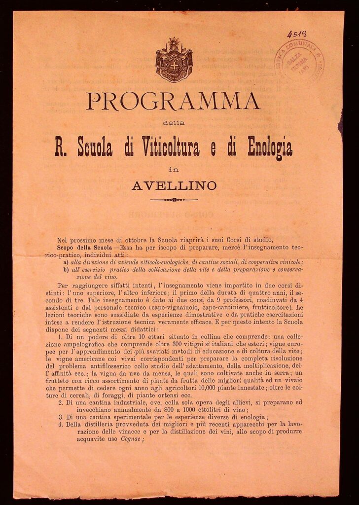 Book Cover: Programma della R. Scuola di Viticoltura e di Enologia in Avellino