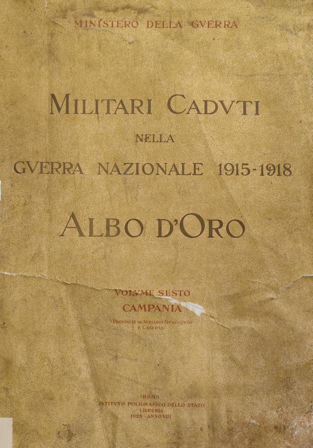 Book Cover: ALBO D'ORO MILITARI CADUTI 1915-18 (SALZA IRPINA)