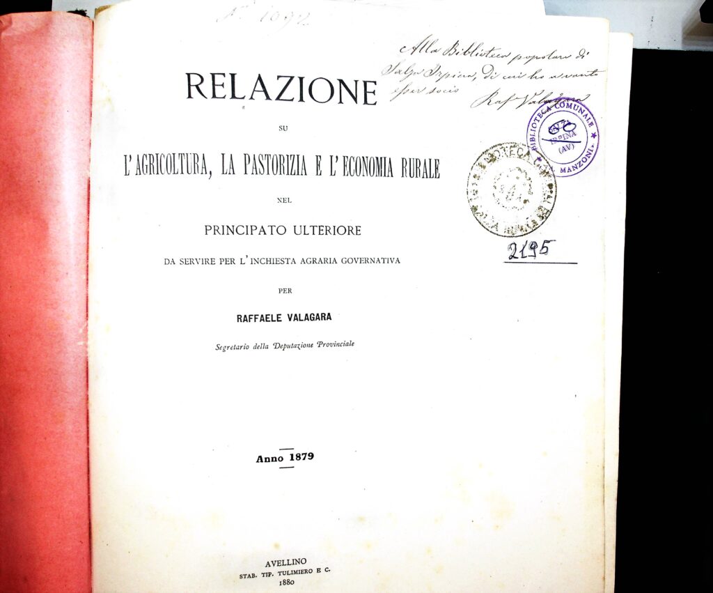 Book Cover: Relazione su l'Agricoltura, la Pastorizia e l'Economia rurale